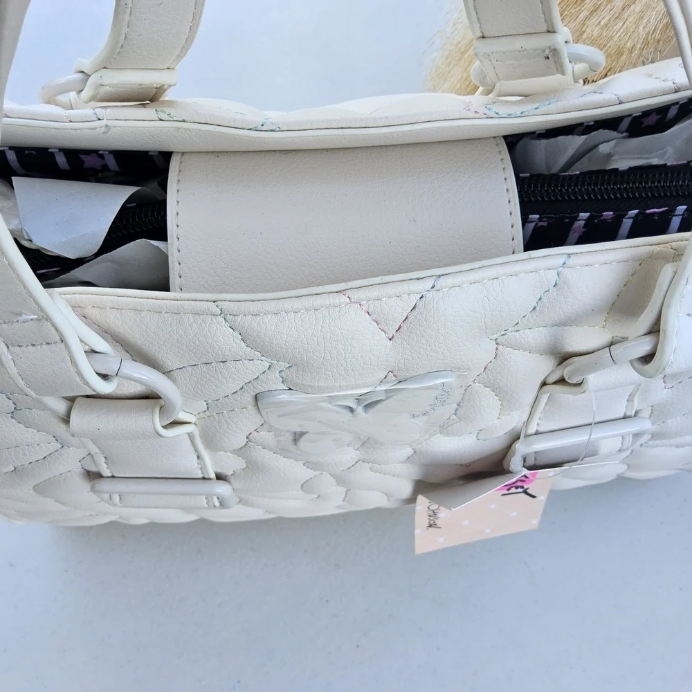 Betsey Johnson Cream Butterfly Satchel